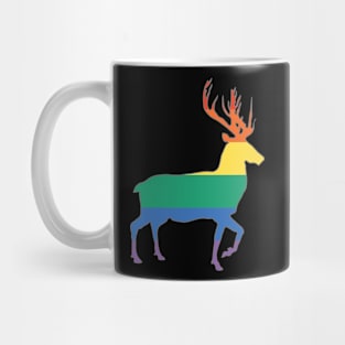 Rainbow Pride Flag Stag Silhouette Mug